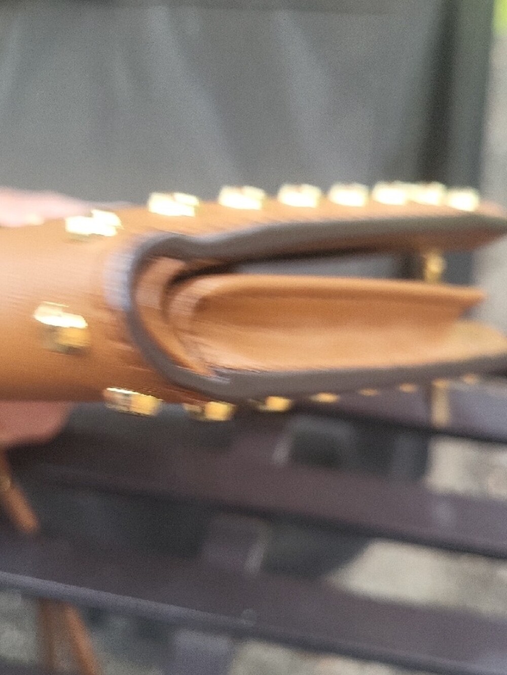 Michael Kors Brown Leather Studded Wristlet Clutch - Picture 14 of 16